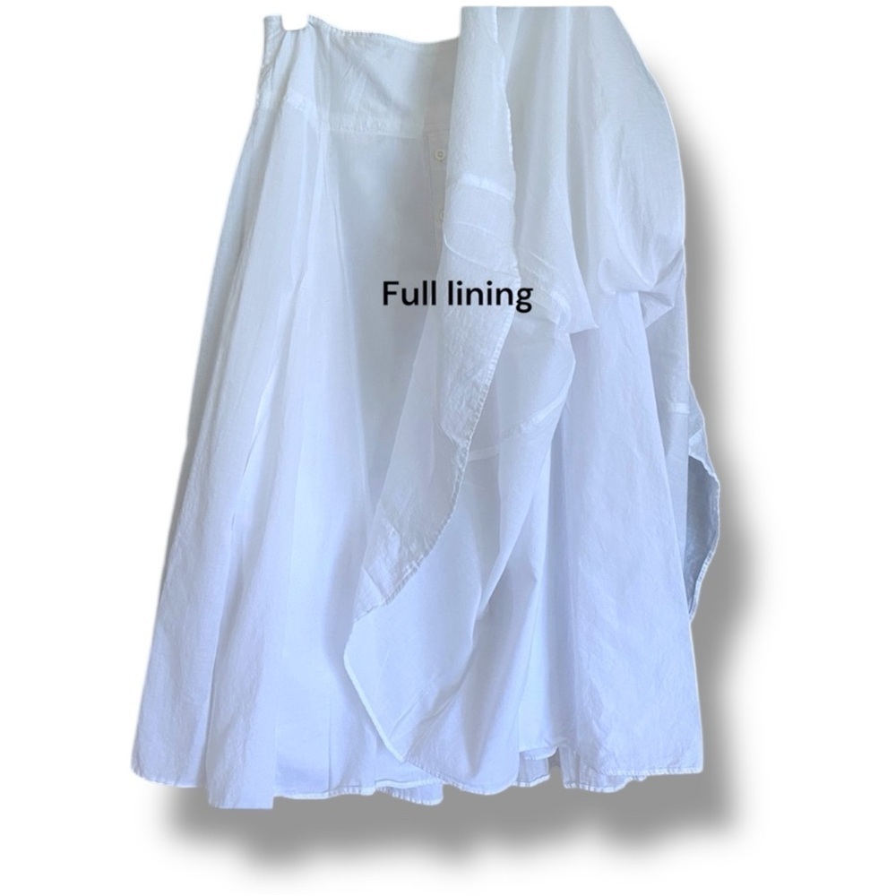 I.N.C. Flowing Bohemian White Linen Midi Skirt Button-Down - Picture 3 of 10